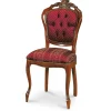 Barock Polsterstuhl mit Massivholz Magari & Stoff Rot Gold
