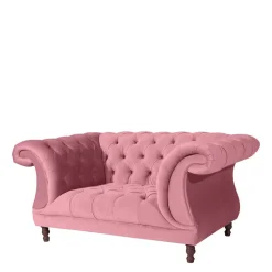 Barock Style Big Sessel in Rosa Samtvelours - Clewono