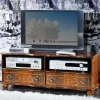 Barock TV Board in Nussbaum Agosto mit 2 Schubladen