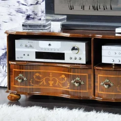 Barock TV Board in Nussbaum Agosto mit 2 Schubladen