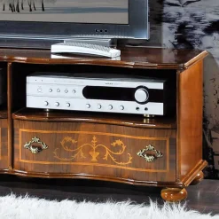 Barock TV Board in Nussbaum Agosto mit 2 Schubladen