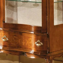 Barock Vitrine 2-türig Agosto mit Nussbaum Furnier