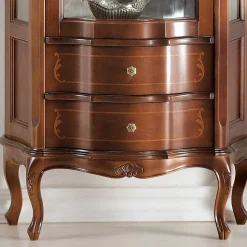 Barock Vitrinenschrank mit 2 Schubladen Dentro 80cm breit