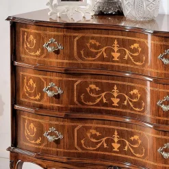 Barocke Kommode mit 3 Schubladen Agosto in Nussbaum