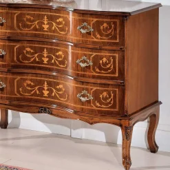 Barocke Kommode mit 3 Schubladen Agosto in Nussbaum