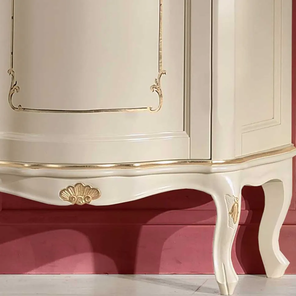 Barockstil Vitrine in Weiß & Gold - Datalera