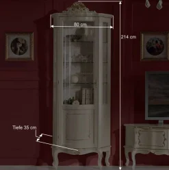 Barockstil Vitrine in Weiß & Gold - Datalera