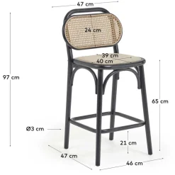 Barstühle im Kaffeehaus Stuhl Design - Straits (2er Set)