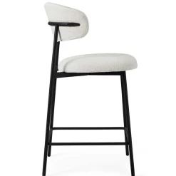 Barstühle in Cremeweiß und Schwarz - Bean (2er Set)