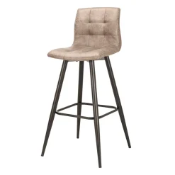 Barstühle in Hellbraun Microfaser - Knox (2er Set)