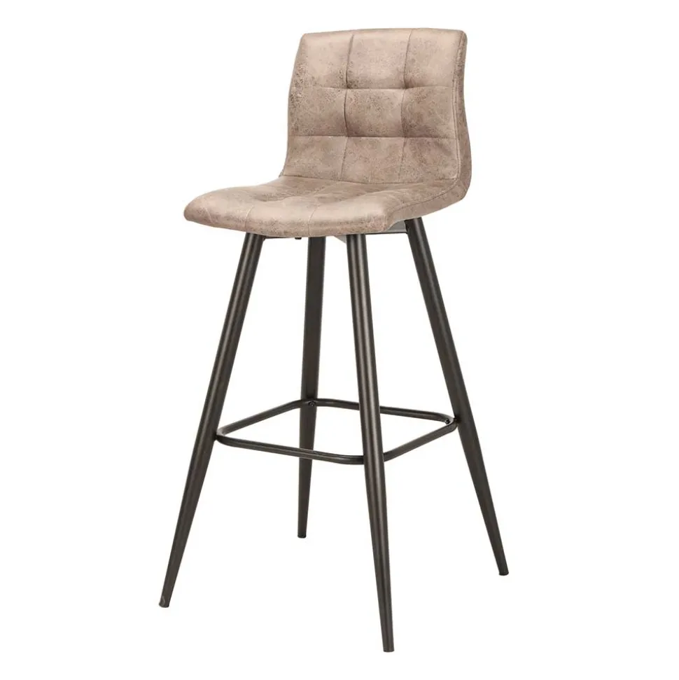 Barstühle in Hellbraun Microfaser - Knox (2er Set)