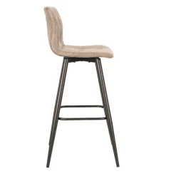 Barstühle in Hellbraun Microfaser - Knox (2er Set)