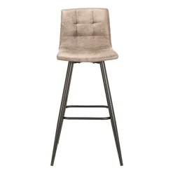 Barstühle in Hellbraun Microfaser - Knox (2er Set)