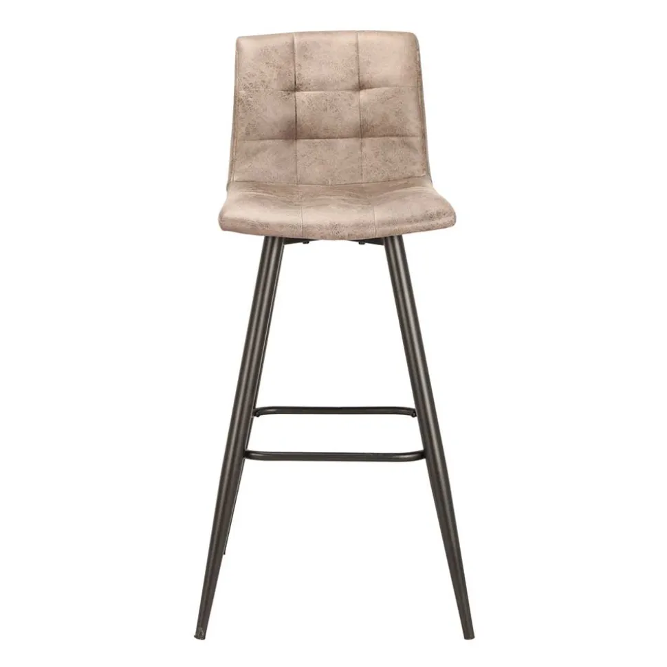 Barstühle in Hellbraun Microfaser - Knox (2er Set)