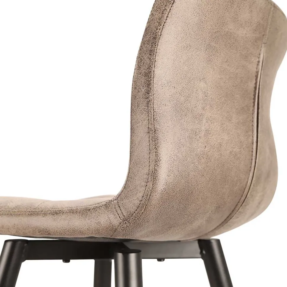 Barstühle in Hellbraun Microfaser - Knox (2er Set)