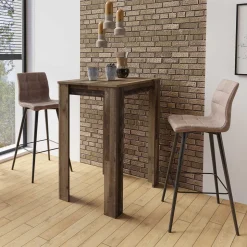 Barstühle in Hellbraun Microfaser - Knox (2er Set)