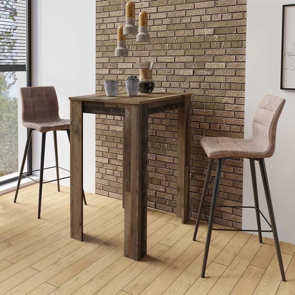 Barstühle in Hellbraun Microfaser - Knox (2er Set)