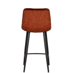 Barstühle in Rost Braun Velours - Susa (2er Set)