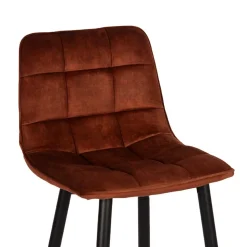 Barstühle in Rost Braun Velours - Susa (2er Set)
