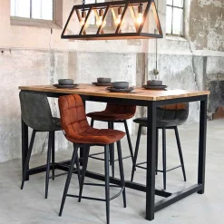 Barstühle in Rost Braun Velours - Susa (2er Set)