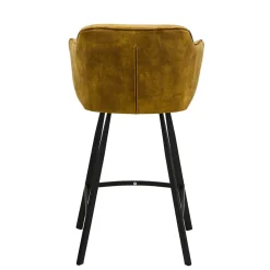 Barstühle mit Armlehnen in Ocker Samt - Betria (2er Set)