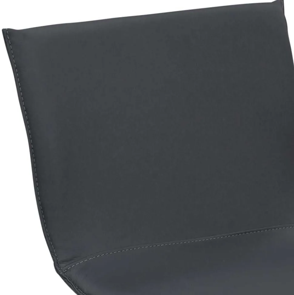 Barstuhl aus Echtleder in Anthrazit - Charlena