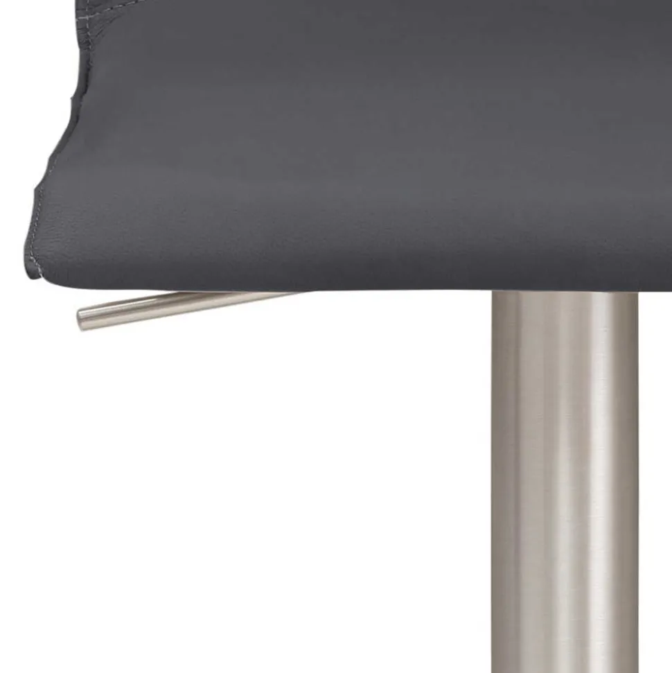 Barstuhl aus Echtleder in Anthrazit - Charlena