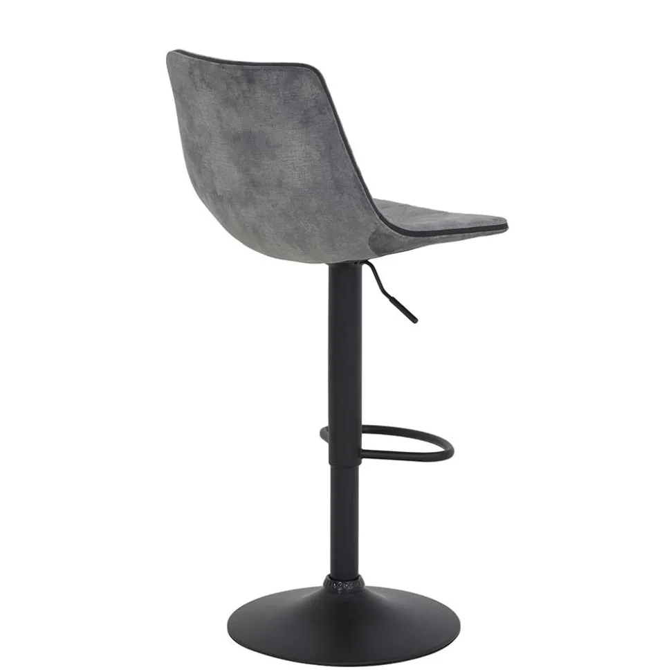 Barstuhl aus Microfaser in Grau - Josephina (2er Set)