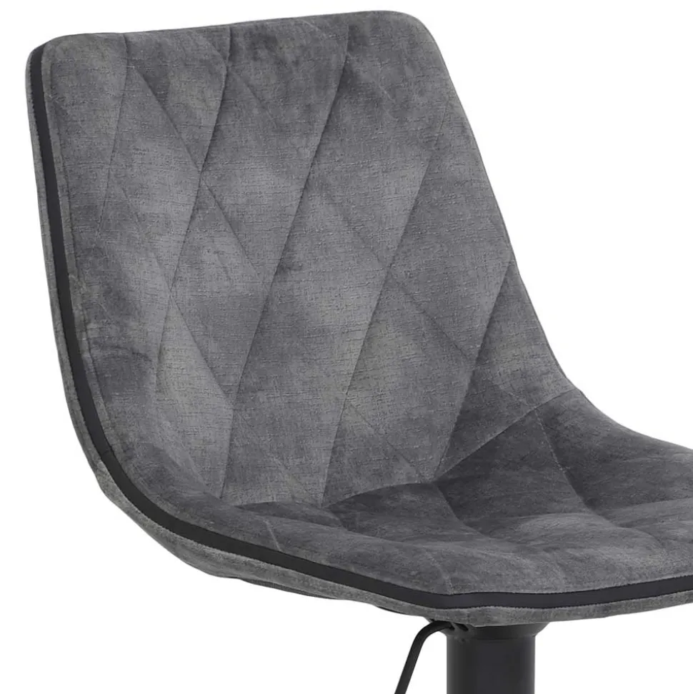 Barstuhl aus Microfaser in Grau - Josephina (2er Set)