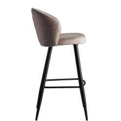 Barstuhl aus Samt in Beige - Narcissan