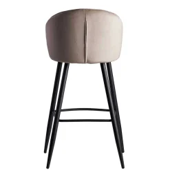 Barstuhl aus Samt in Beige - Narcissan