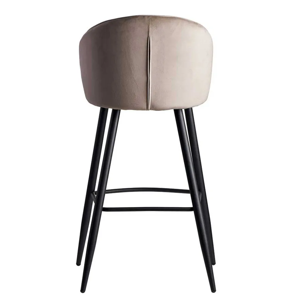 Barstuhl aus Samt in Beige - Narcissan