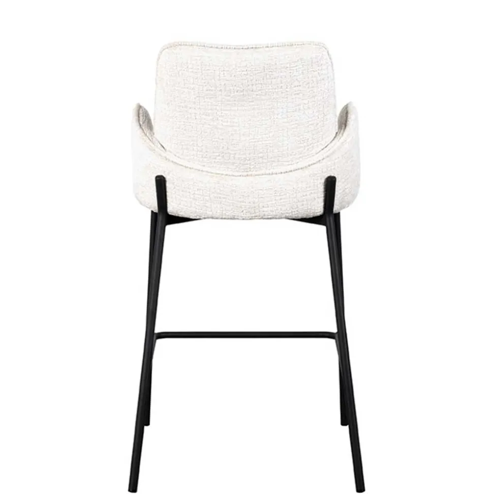 Barstuhl aus Struktursamt Creme - Filler (2er Set)