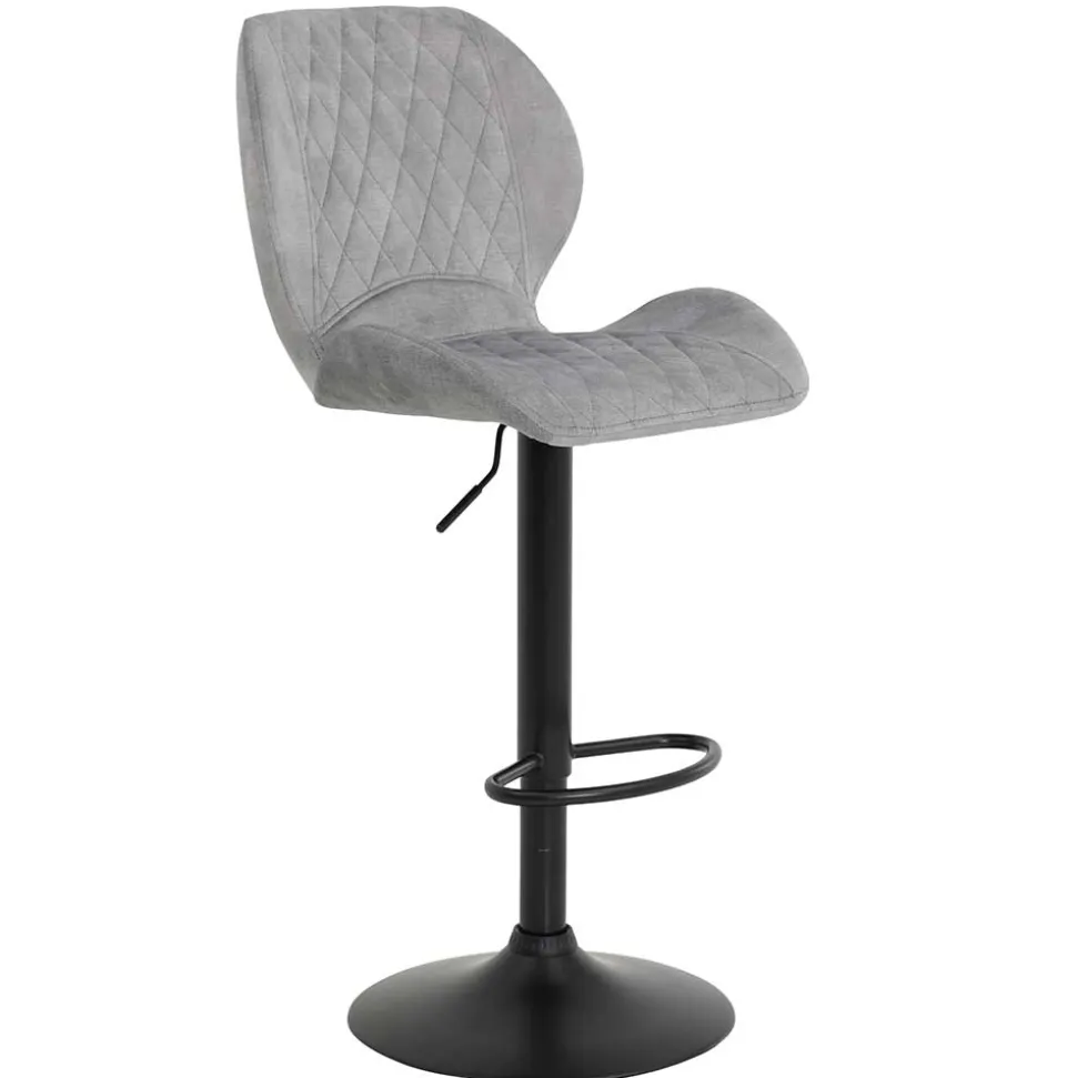 Barstuhl aus Velours in Grau - Brooklyn (2er Set)