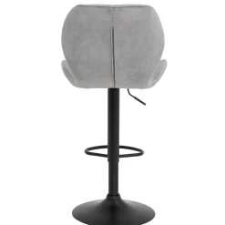 Barstuhl aus Velours in Grau - Brooklyn (2er Set)