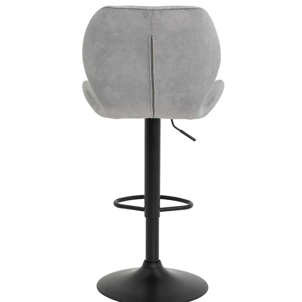 Barstuhl aus Velours in Grau - Brooklyn (2er Set)