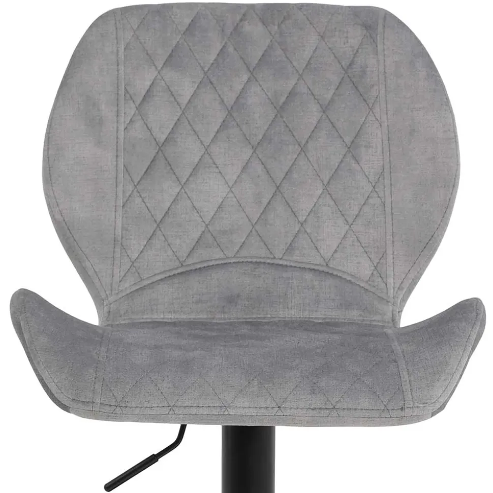 Barstuhl aus Velours in Grau - Brooklyn (2er Set)