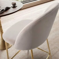 Barstuhl in Beige und Gold - Furcios (2er Set)