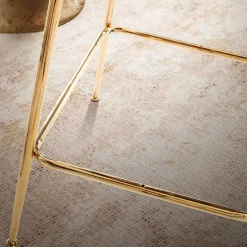 Barstuhl in Beige und Gold - Furcios (2er Set)