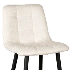 Barstuhl in Cremeweiß Bouclebezug - Gray (2er Set)