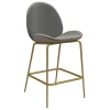 Barstuhl in Hellgrau und Messing - Loreo