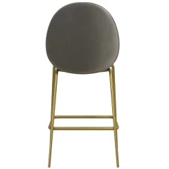 Barstuhl in Hellgrau und Messing - Loreo