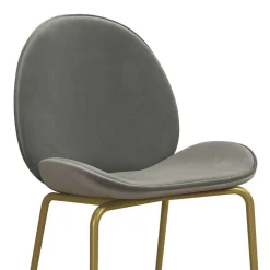 Barstuhl in Hellgrau und Messing - Loreo