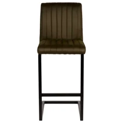 Barstuhl in Oliv Grün Microfaserbezug - Lnyza (2er Set)