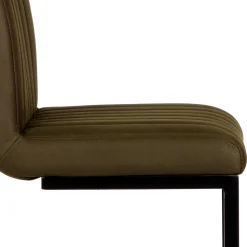 Barstuhl in Oliv Grün Microfaserbezug - Lnyza (2er Set)