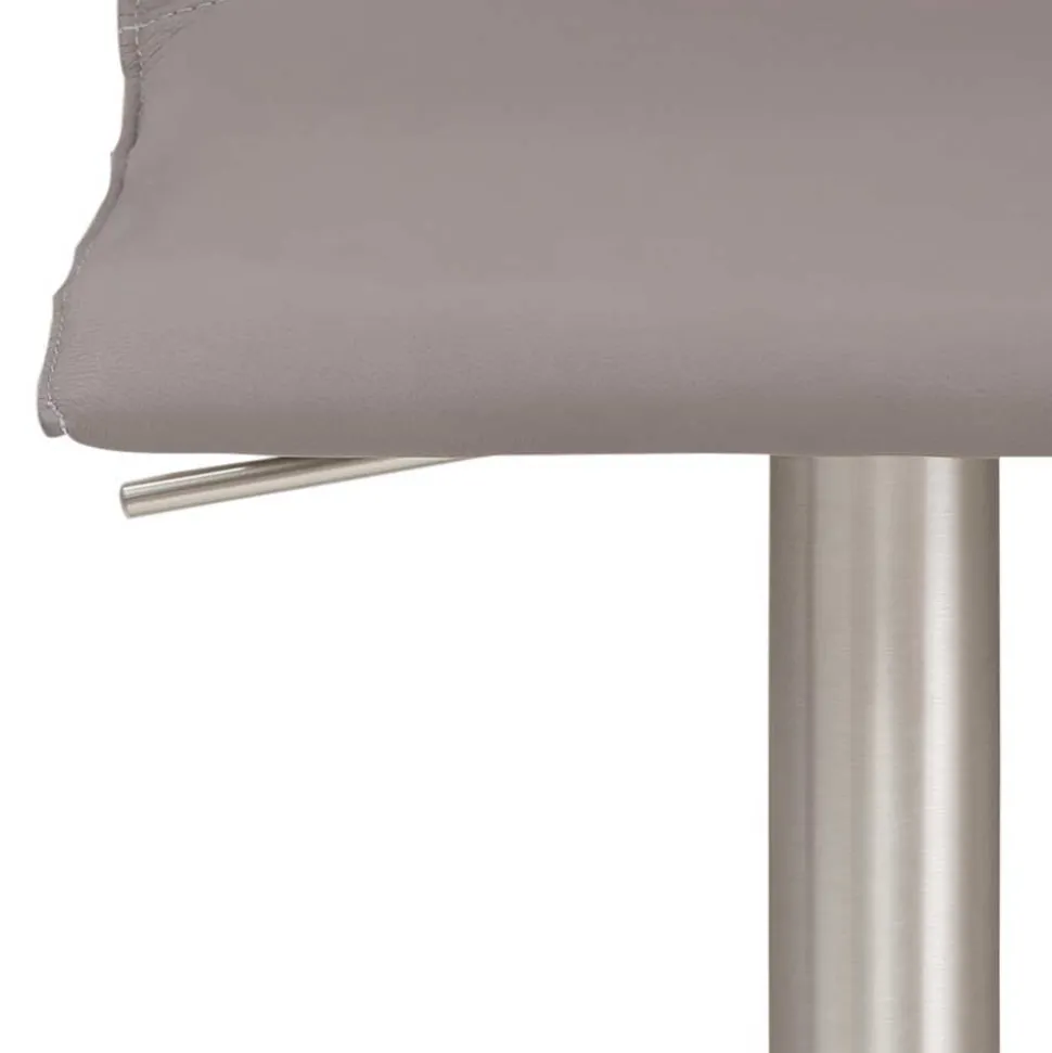 Barstuhl mit Ledersitz in Taupe - Tanko
