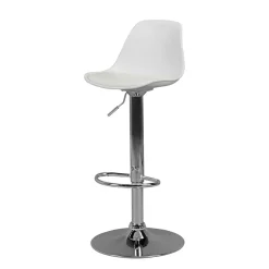 Barstuhl mit Schalensitz in Weiß & Chrom - Vorgaz