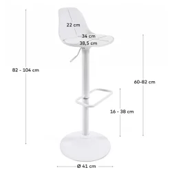 Barstuhl mit Sitzschale & Tellerfuß - Fenturam (2er Set)
