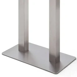 Bartisch mit Glasplatte in Mattweiß Zigaro & Säulengestell