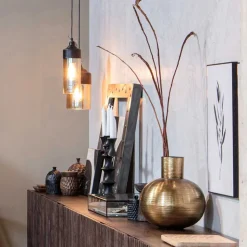 Bauchige Vasen in Altmessingfarben - Miriam (2er Set)